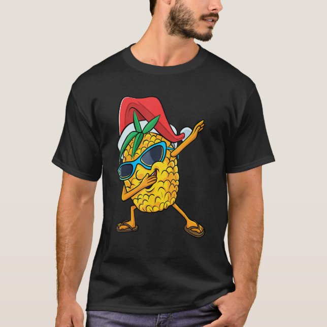 Camiseta Christmas in July Dabbing Pineapple Fruit Dab Danc (Frente)