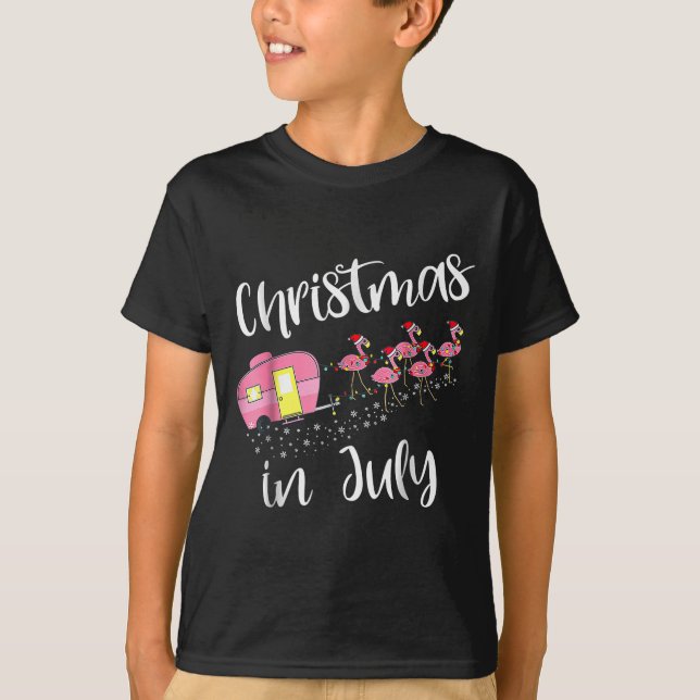 Camiseta Christmas In July Flamingo Nk  (Frente)