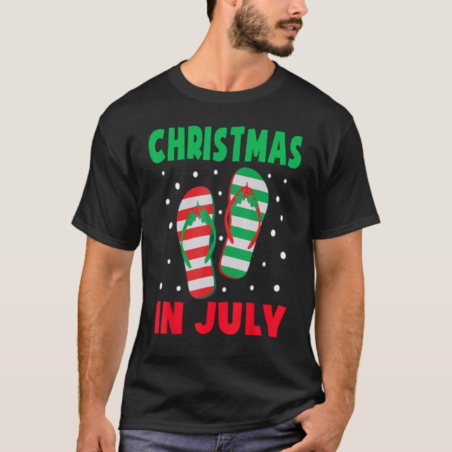 Camiseta Christmas in July Flip Flops  Beach Summer Kids To (Frente)