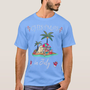 Camiseta Christmas In July Funny Santa & Candy Summer Beach