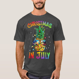 Camiseta Christmas In July  Pineapple Xmas Tree Summer Vaca