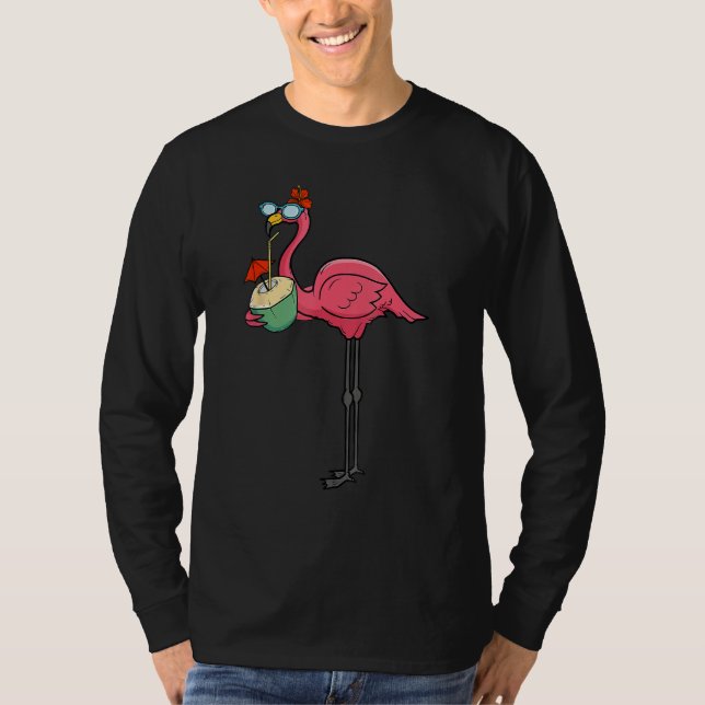 Camiseta Christmas in July Pink Flamingo  Xmas Men Women Ki (Frente)