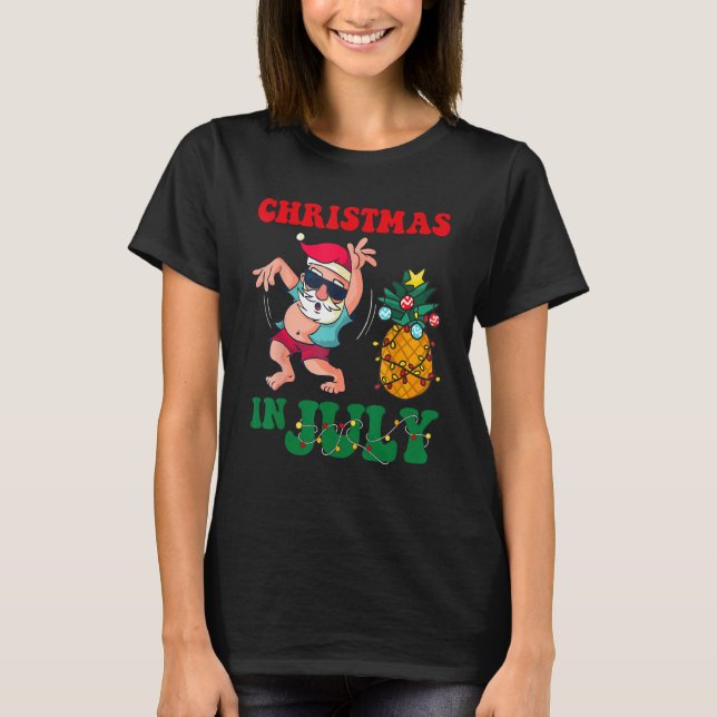 Camiseta Christmas in July Santa Claus Dancing Xmas Summer  (Frente)