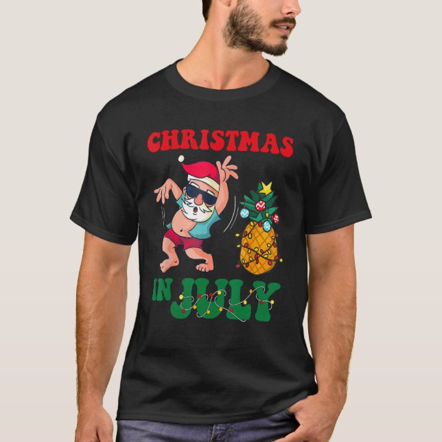 Camiseta Christmas in July Santa Claus Dancing Xmas Summer  (Frente)