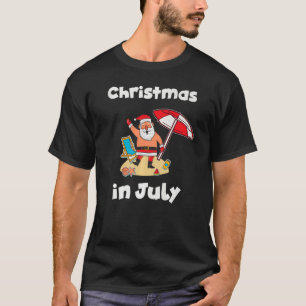 Camiseta Christmas In July Santa Hawaiian Summer Cool Grap