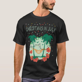 Camiseta Christmas in July Tropical Colorful Christmas Tree