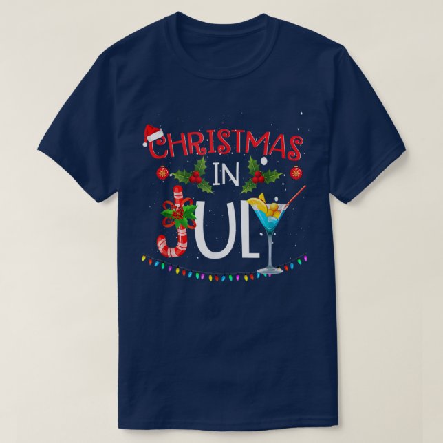 Camiseta Christmas In July TSummer Beach Vacation  (Frente do Design)