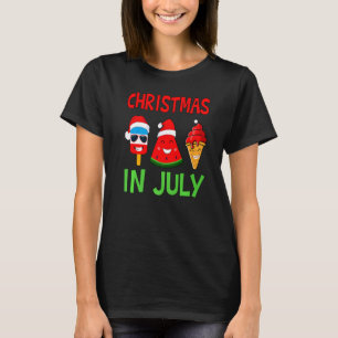 Camiseta Christmas In July Watermelon Ice Pops Xmas Summer 