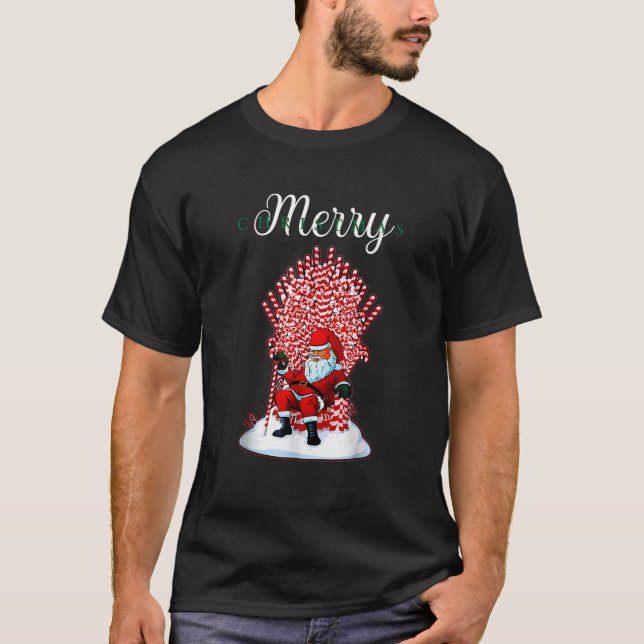 Camiseta Christmas Is Coming Winter Santa Candy Cane Merry  (Frente)
