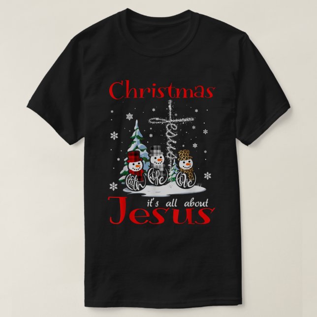 Camiseta christmas it's all about jesus faith hope love sno (Frente do Design)