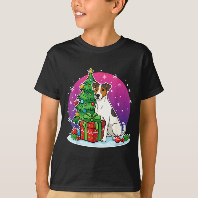 Camiseta Christmas Jack Russell Santa Hat Xmas Jack Russell (Frente)
