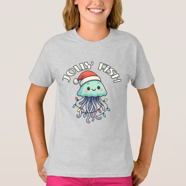 Camiseta Christmas Jellyfish Jolly Fish (Frente)