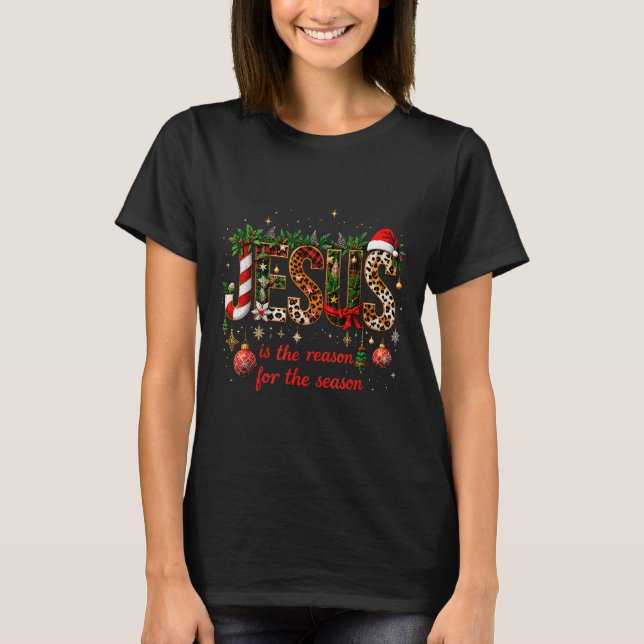 Camiseta Christmas Jesus Is The Reason For Season Xmas Chri (Frente)