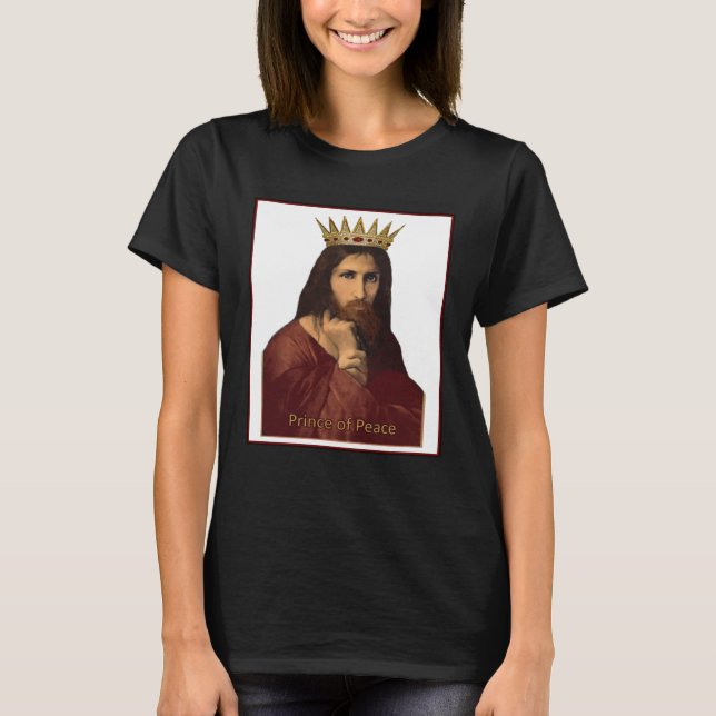 Camiseta Christmas Jesus Portrait Crowned Prince of Peace C (Frente)