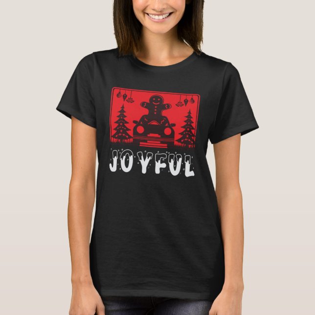 Camiseta Christmas Joyful Snow Candy Cane Pretty Holiday (Frente)