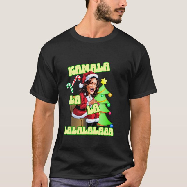 Camiseta Christmas Kamala Harris Papais noeis Kamala La Fun (Frente)