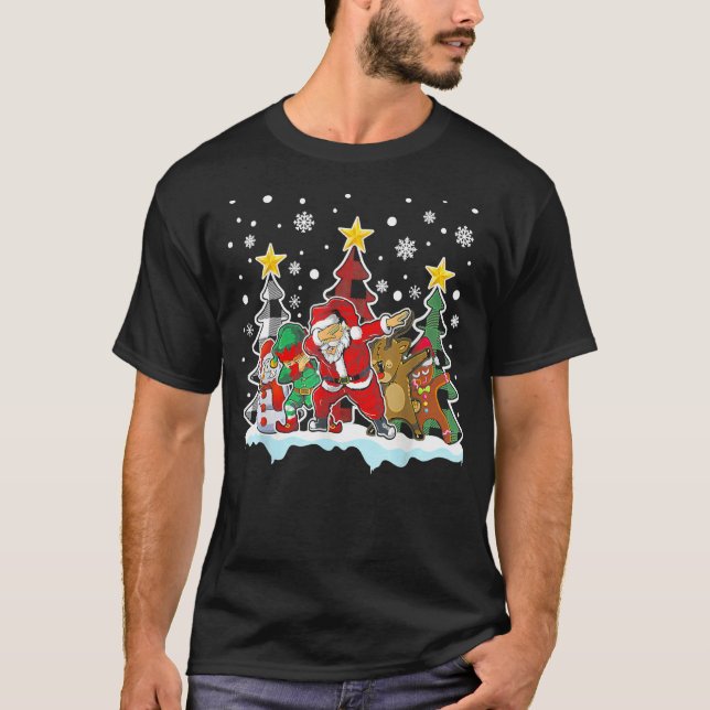 Camiseta Christmas Kids Boys Men Dabbing Santa Elf Deer Fri (Frente)