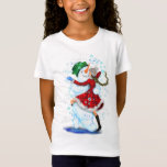 Camiseta Christmas Kids T-Shirt Snowman and Girl Dancing<br><div class="desc">Happy Snowman and Girl Dance Tango Christmas Party Fun Cartoon Drawing - Choose / Add Your Unique Text / Name / Color - Make Your Special Gift - Resize and move or remove and add elements / text with customization tool ! Drawing and Design by MIGNED. Please see my other...</div>