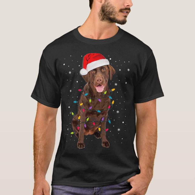 Camiseta Christmas Labrador Retriever Dog Chocolate Lab Lov (Frente)