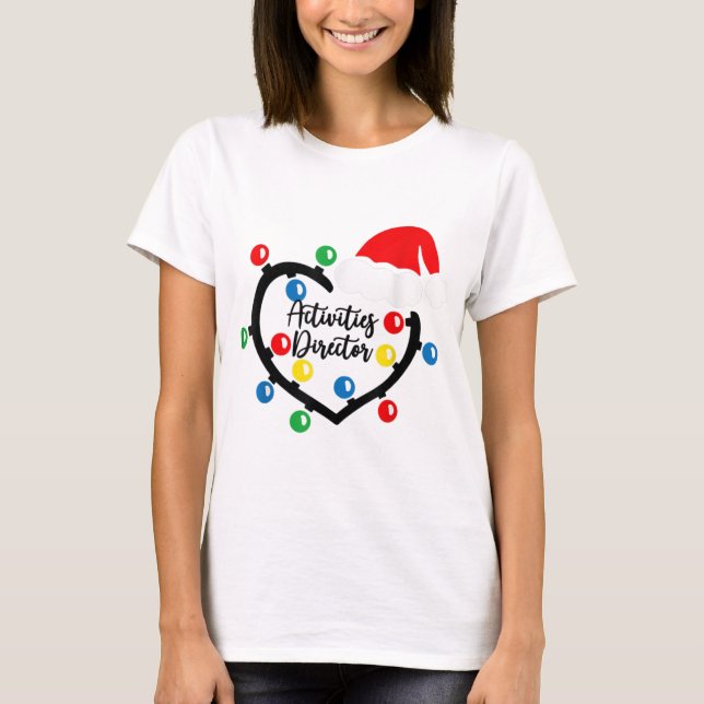 Camiseta Christmas Lights Activities Director Nurse Costume (Frente)