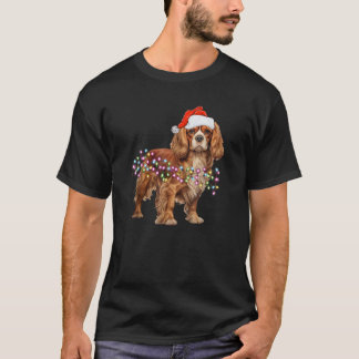 Camiseta Christmas Lights Cavalier King Charles Spaniel dog