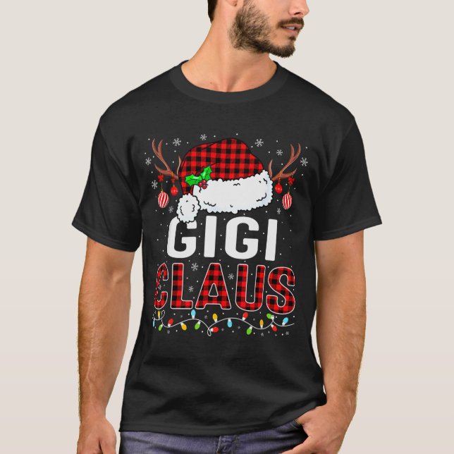Camiseta Christmas Lights Gigi Claus Family Matching Xmas P (Frente)