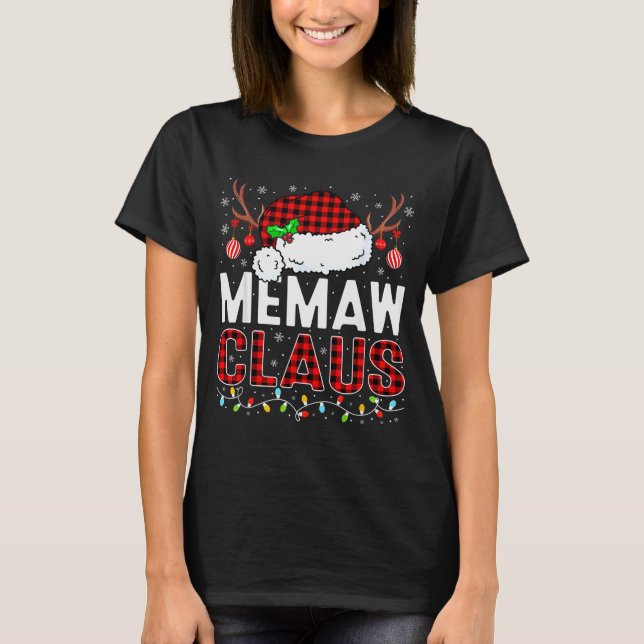 Camiseta Christmas Lights Memaw Claus Family Matching Xmas  (Frente)