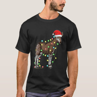 Camiseta Christmas Lights Okapi Lover Funny Xmas Holiday
