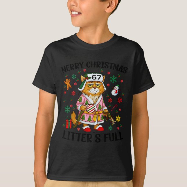 Camiseta Christmas Litter’s Full 67 Xmas Funny Kitty Gift C (Frente)