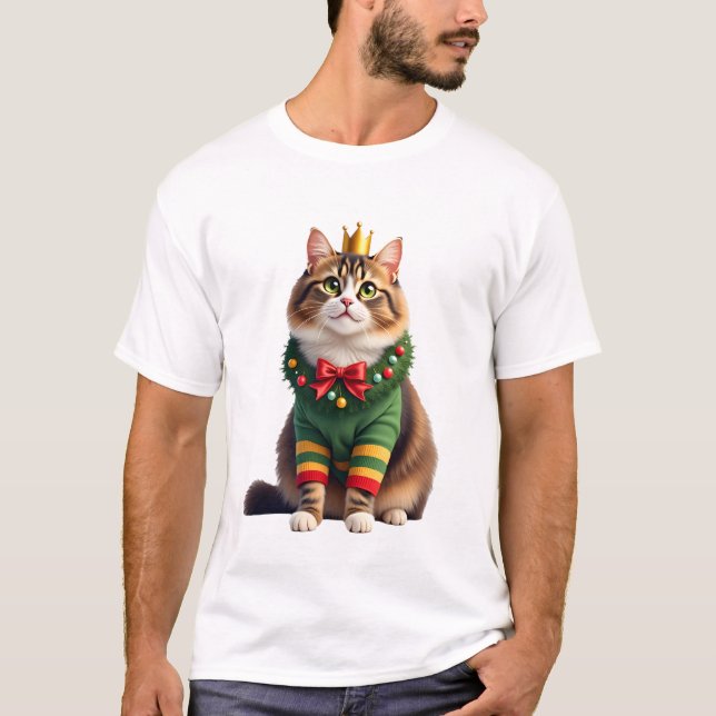 Camiseta Christmas Maine Coon American Longhair (1) (Frente)