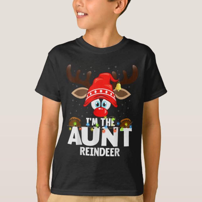 Camiseta Christmas Matching I'm The Aunt Reindeer  (Frente)