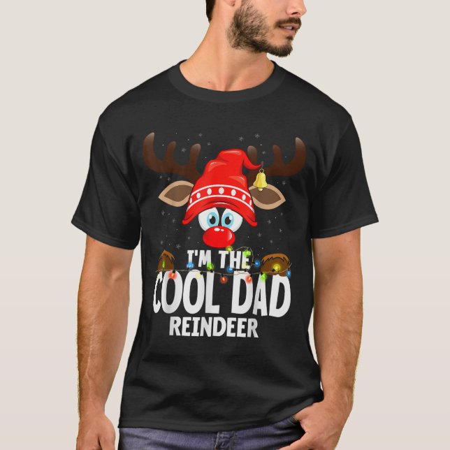 Camiseta Christmas Matching I'm The Cool Dad Reindeer  (Frente)