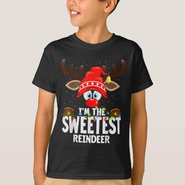 Camiseta Christmas Matching I'm The Sweetest Reindeer  (Frente)