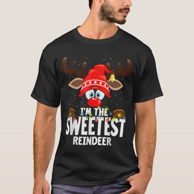 Camiseta Christmas Matching I'm The Sweetest Reindeer  (Frente)