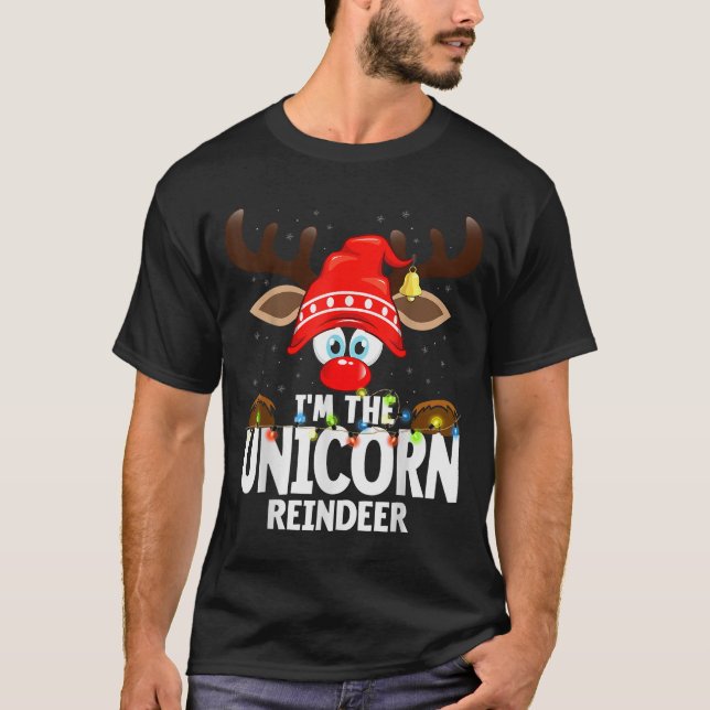 Camiseta Christmas Matching I'm The Unicorn Reindeer  (Frente)