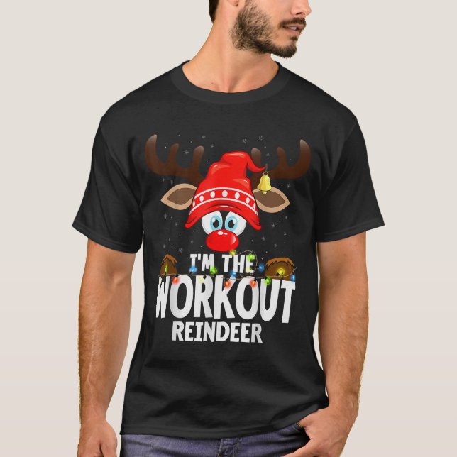 Camiseta Christmas Matching I'm The Workout Reindeer  (Frente)