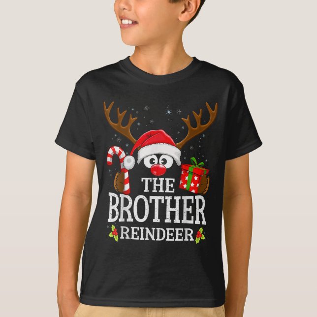 Camiseta Christmas Matching The Brother Reindeer Family  (Frente)