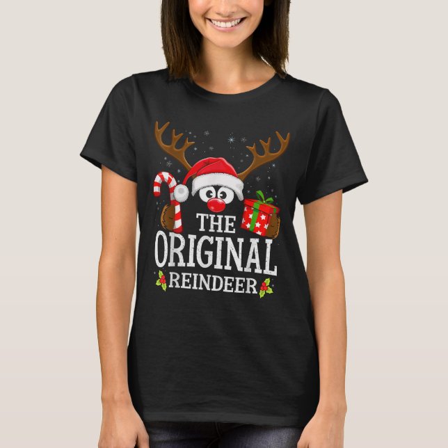 Camiseta Christmas Matching The Original Reindeer Family  (Frente)