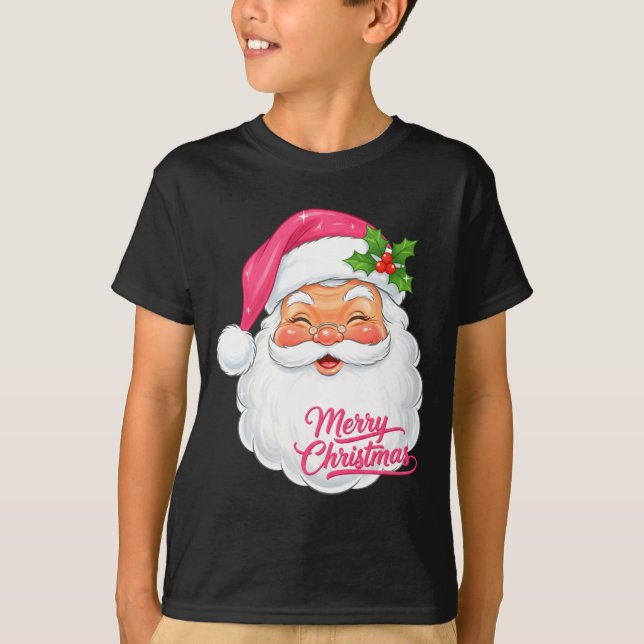Camiseta Christmas Merry Christmas Santa Face Jolly Santa C (Frente)