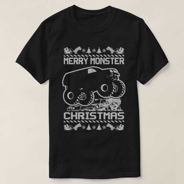 Camiseta Christmas Monster Trucks 4 (Frente do Design)