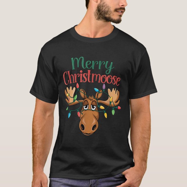 Camiseta Christmas Moose Merry Christmoose Men Women  (Frente)