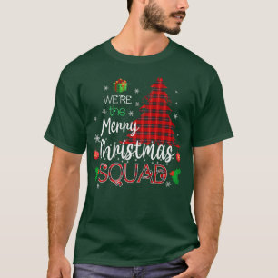 Camiseta Christmas Morning Squad Red Buffalo Plaid Tree San