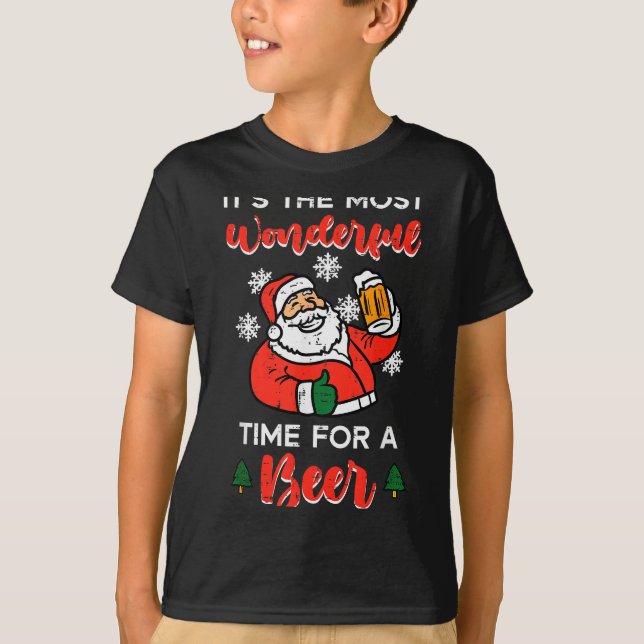 Camiseta Christmas Most Wonderful Time For Funny Santa Xmas (Frente)