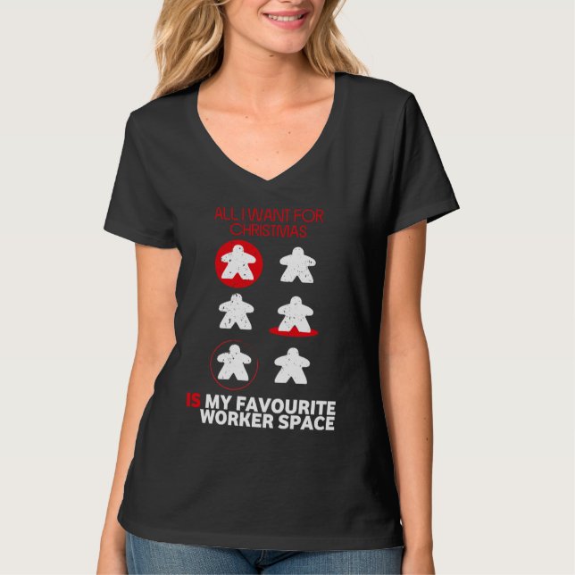 Camiseta Christmas My Favourite Worker Space  Board Game Cl (Frente)