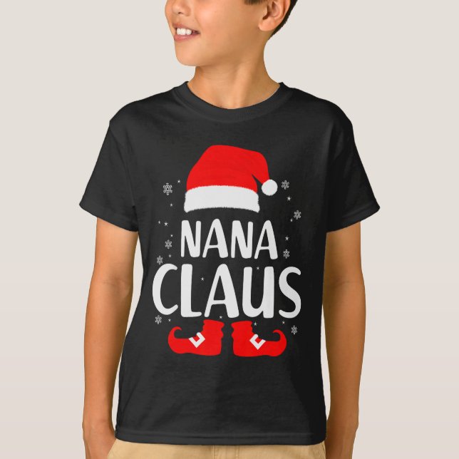 Camiseta Christmas Nana Claus Leopard Family Matching Pajam (Frente)