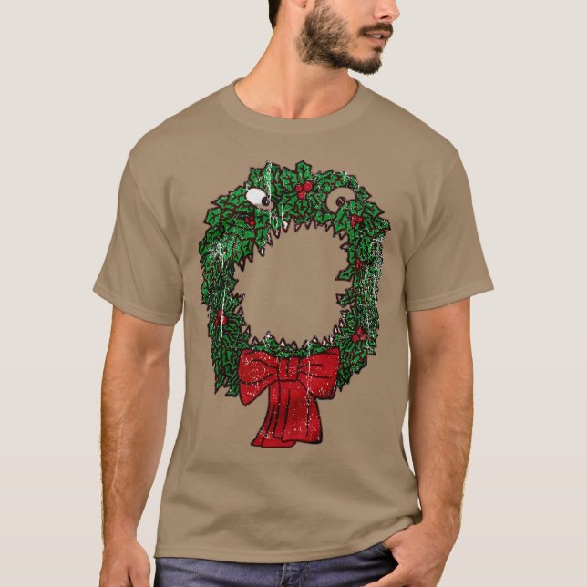 Camiseta Christmas Nightmare Wreath Funny (Frente)