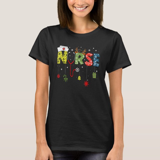 Camiseta Christmas Nurse Nursing Cute Health Worker Christm (Frente)