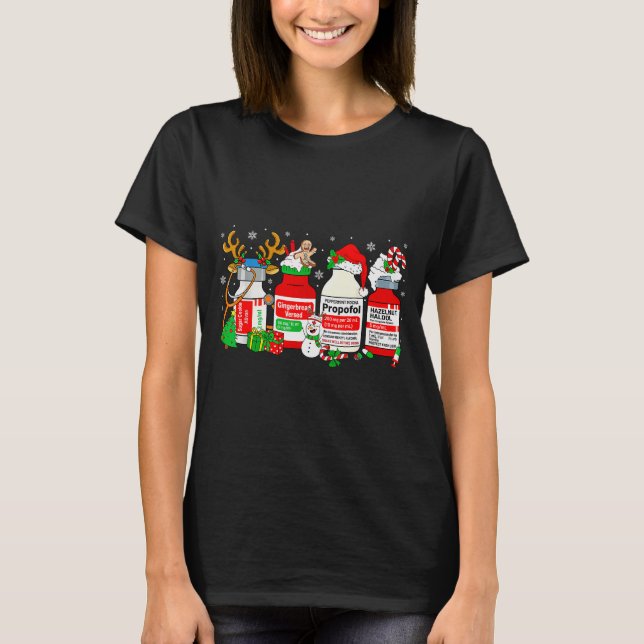 Camiseta Christmas Nurse Peppermint Mocha Profol Er Ed Icu  (Frente)