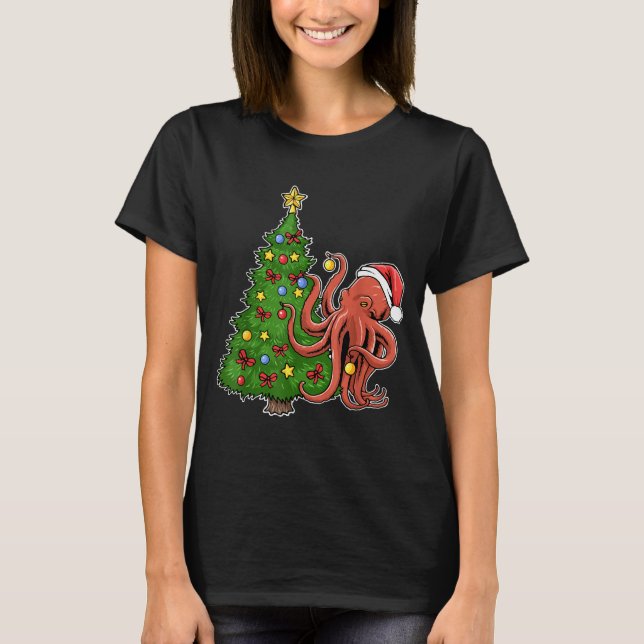 Camiseta Christmas Octopus  (Frente)