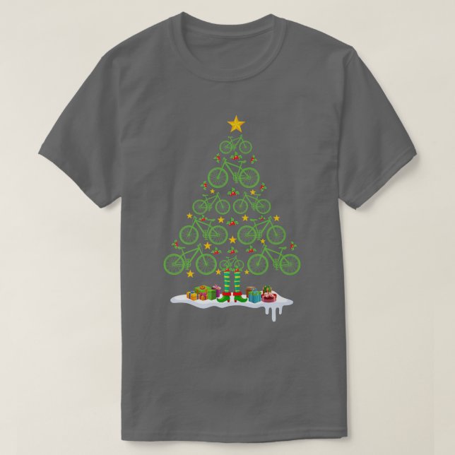 Camiseta Christmas Ornament Bicycle Christmas Tree Bicycle  (Frente do Design)